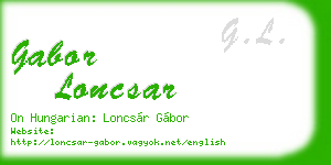 gabor loncsar business card