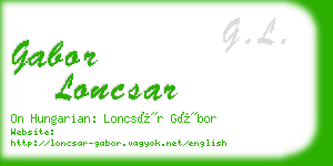 gabor loncsar business card